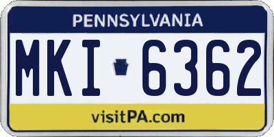 PA license plate MKI6362