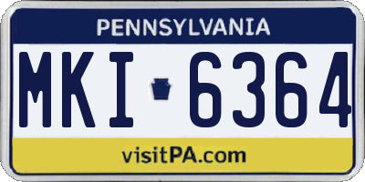 PA license plate MKI6364