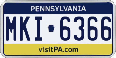 PA license plate MKI6366