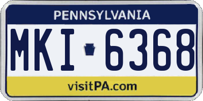 PA license plate MKI6368