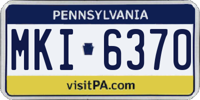 PA license plate MKI6370