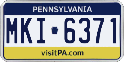 PA license plate MKI6371