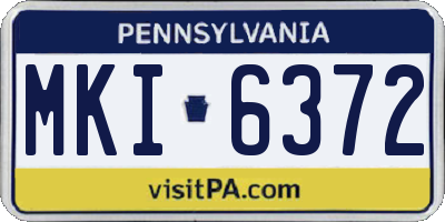 PA license plate MKI6372