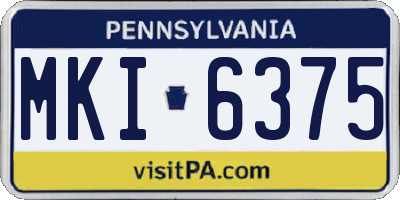 PA license plate MKI6375