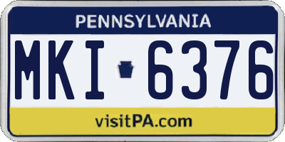 PA license plate MKI6376