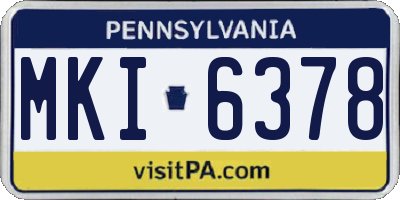 PA license plate MKI6378