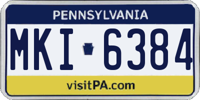 PA license plate MKI6384