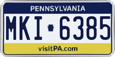 PA license plate MKI6385