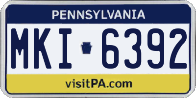PA license plate MKI6392