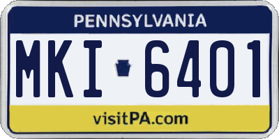 PA license plate MKI6401