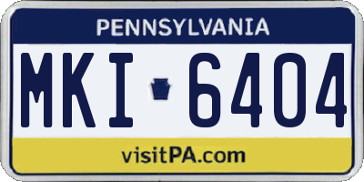 PA license plate MKI6404