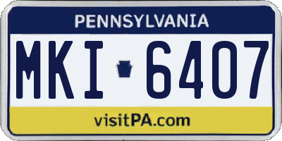 PA license plate MKI6407
