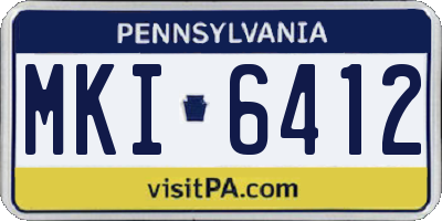PA license plate MKI6412