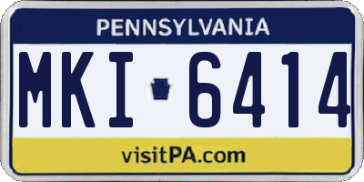 PA license plate MKI6414