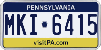 PA license plate MKI6415