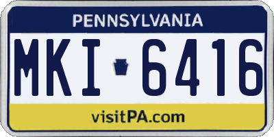 PA license plate MKI6416