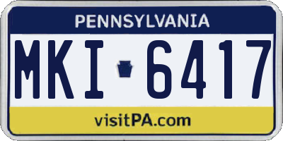 PA license plate MKI6417