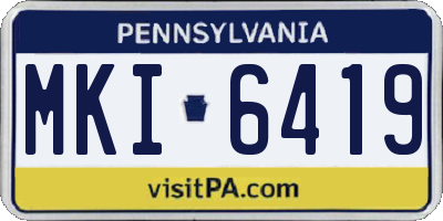 PA license plate MKI6419