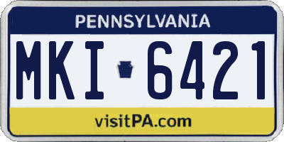 PA license plate MKI6421