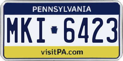 PA license plate MKI6423