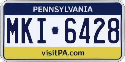 PA license plate MKI6428