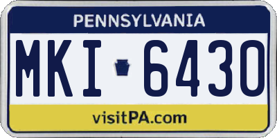 PA license plate MKI6430