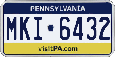 PA license plate MKI6432
