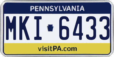PA license plate MKI6433