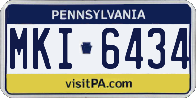 PA license plate MKI6434