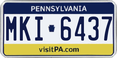 PA license plate MKI6437