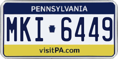 PA license plate MKI6449