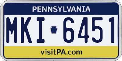 PA license plate MKI6451