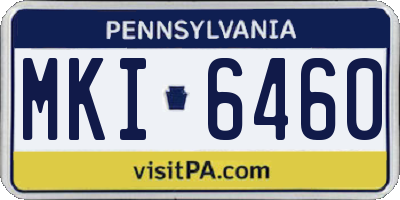 PA license plate MKI6460