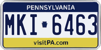 PA license plate MKI6463