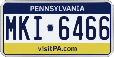 PA license plate MKI6466