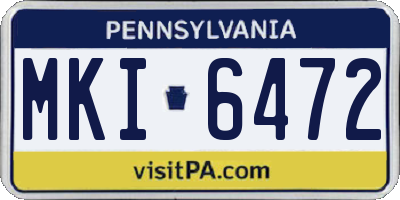 PA license plate MKI6472