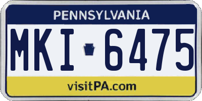PA license plate MKI6475