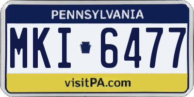 PA license plate MKI6477