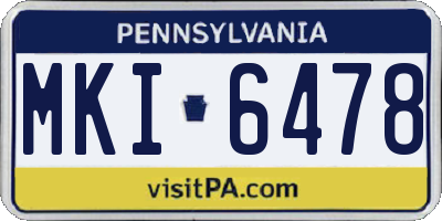 PA license plate MKI6478