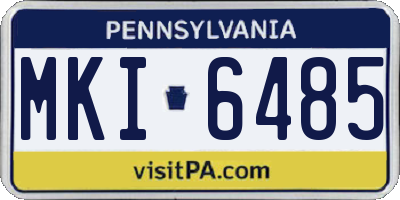 PA license plate MKI6485