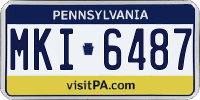 PA license plate MKI6487