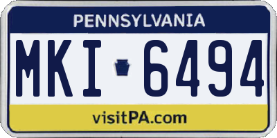 PA license plate MKI6494