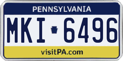 PA license plate MKI6496