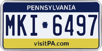 PA license plate MKI6497