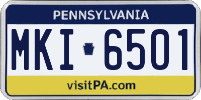 PA license plate MKI6501