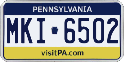 PA license plate MKI6502