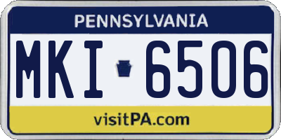 PA license plate MKI6506