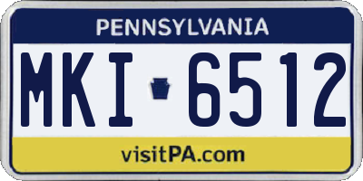 PA license plate MKI6512