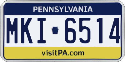 PA license plate MKI6514