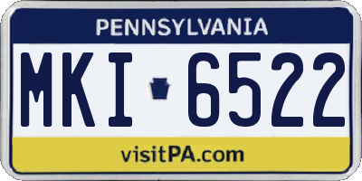 PA license plate MKI6522
